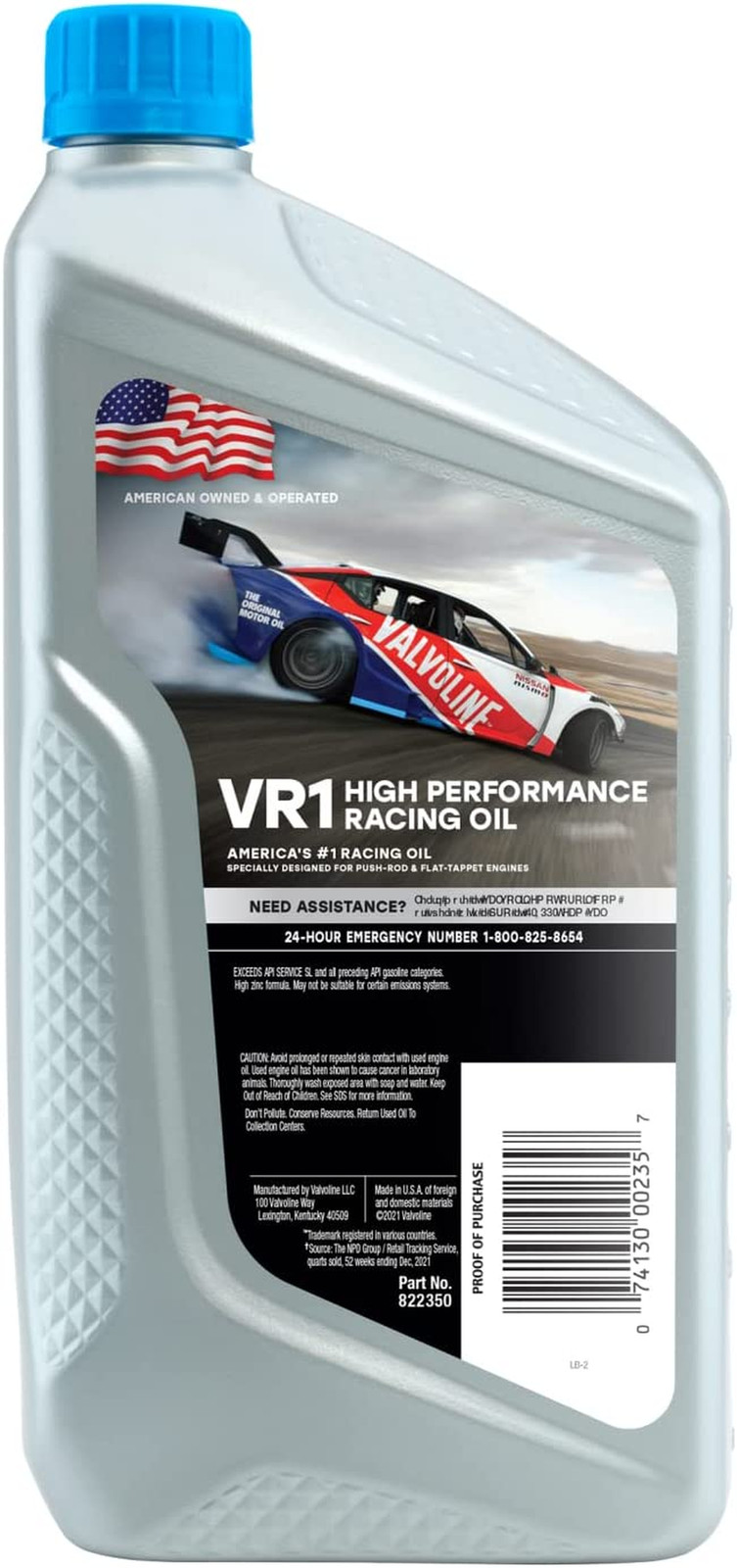 6 Pack Valvoline VR1 Racing SAE 50 Motor Oil 1 Quart, High Performance High Zinc