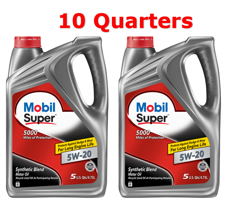Mobil Super 5W-20 Synthetic Blend Motor Oil 10 Quart, FREE SHIPPING