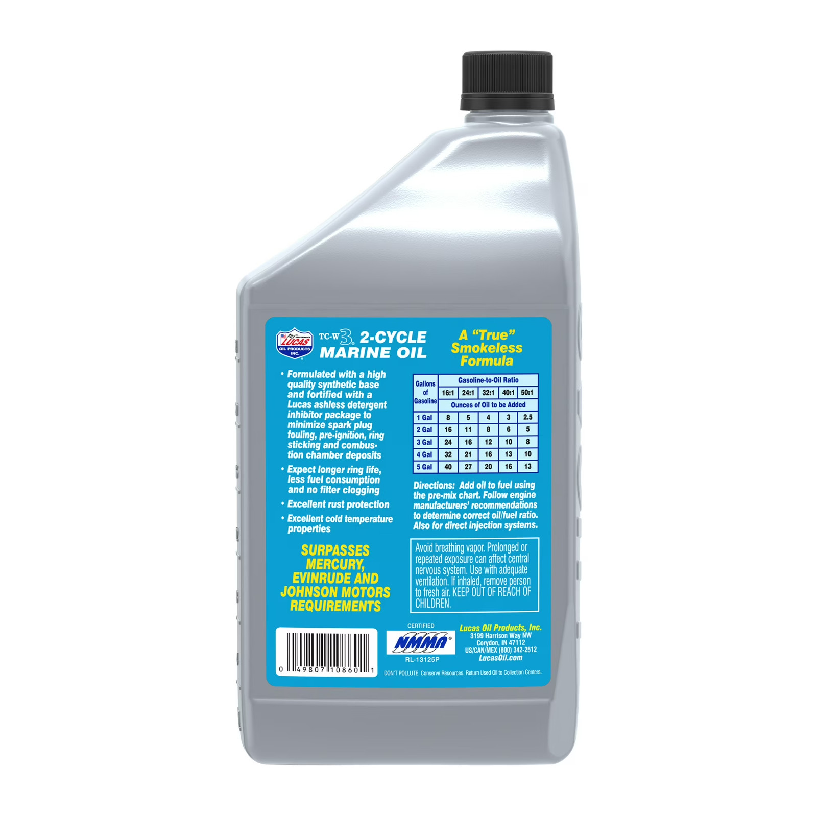Lucas 2-Cycle Marine Synthetic Blend Motor Oil 32 Ounce TC-W3 Certified