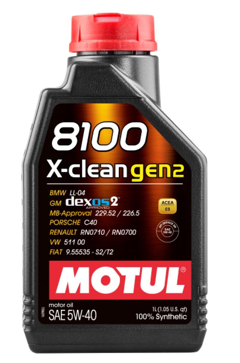 Motul 1L Synthetic Engine Oil 8100 X-CLEAN Gen 2 5W40 Case of 12 109761