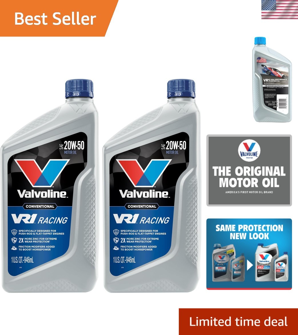 VR1 Racing SAE 20W-50 Motor Oil 1 QT – Pack of 2 for Ultimate Engine Protection