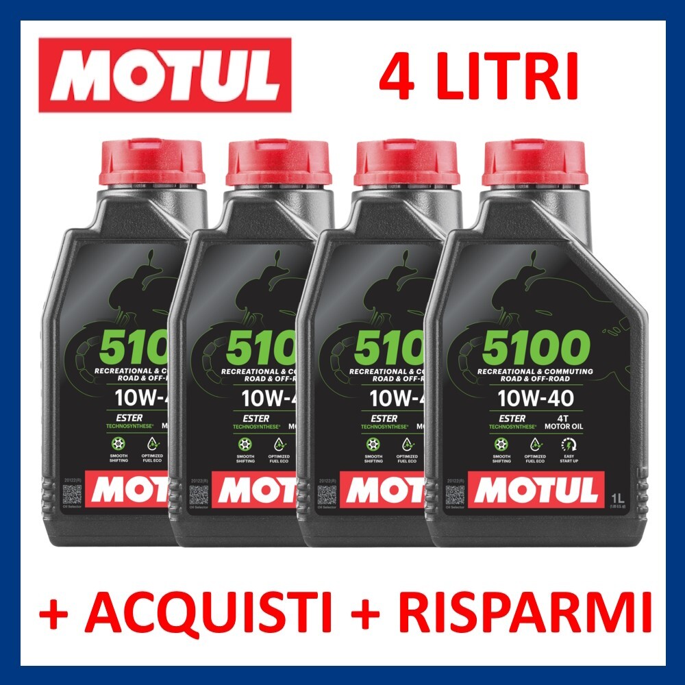Motul 5100 SAE 10w40 Semi-Synthetic 4 Liter Motorcycle Scooter Quad Engine Oil 4 Stroke