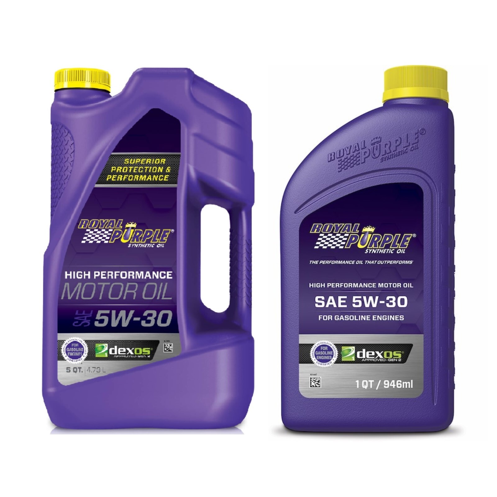 Royal Purple Multi-Grade 5W-30 High Performance Motor Oil 5 Qt Jug & 1 Qt Bottle