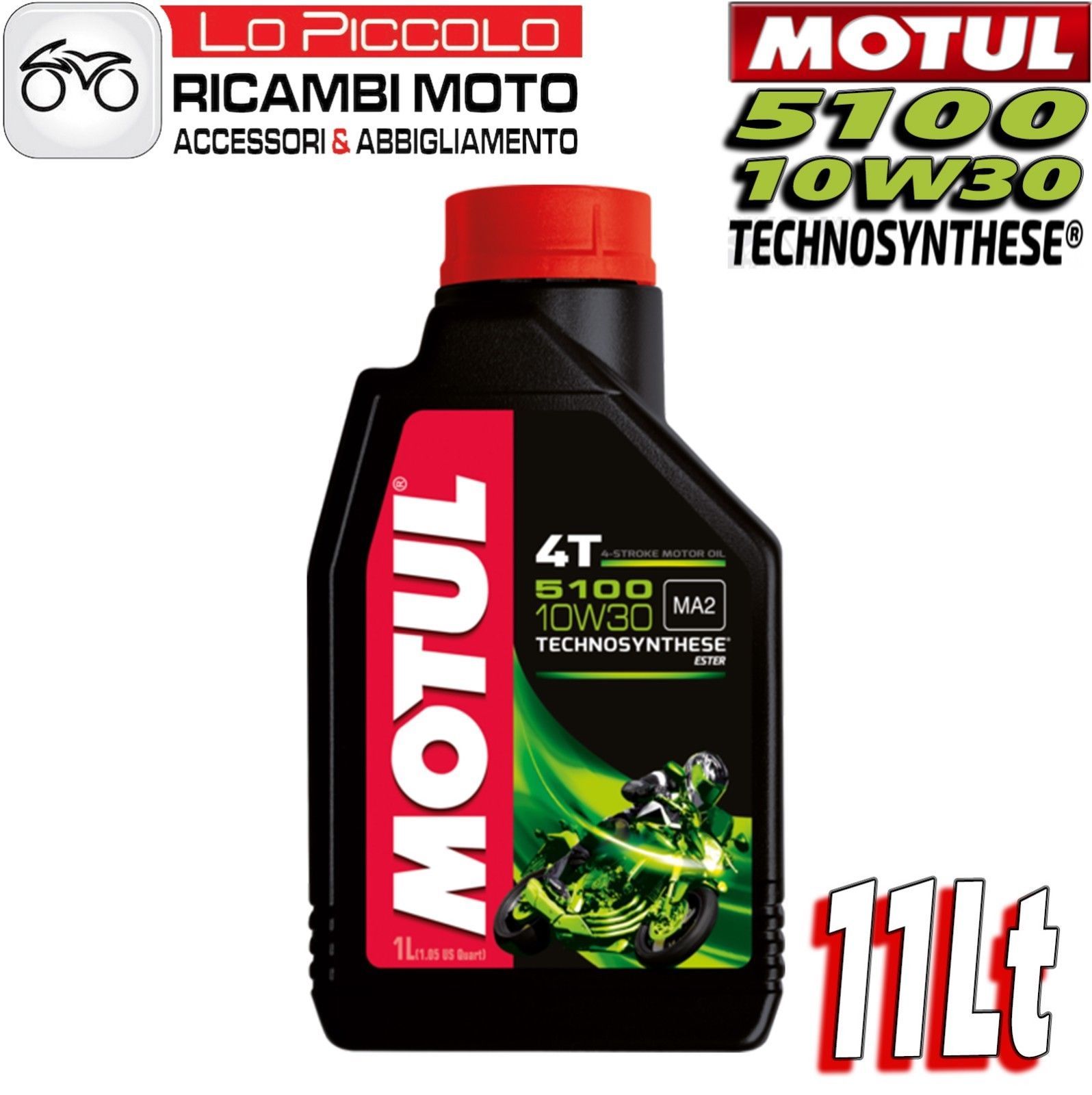 MOTUL 5100 10W30 4T 11 LT ENGINE OIL MOTORCYCLE TECHNOSYNTHESIS ESTER MA2 HONDA YAMAHA