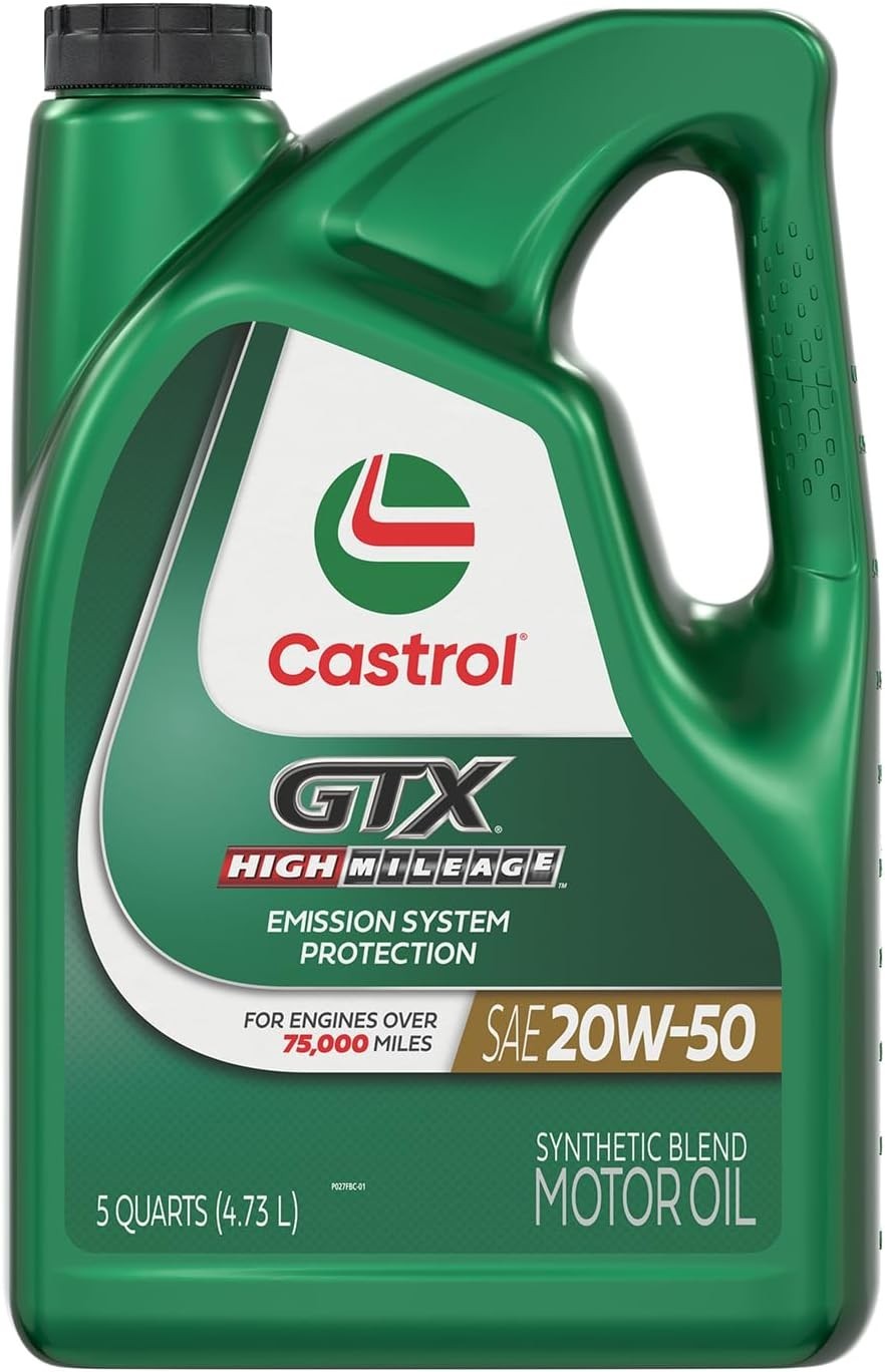 GTX High Mileage 20W-50 Synthetic Blend Motor Oil, 5 Quarts