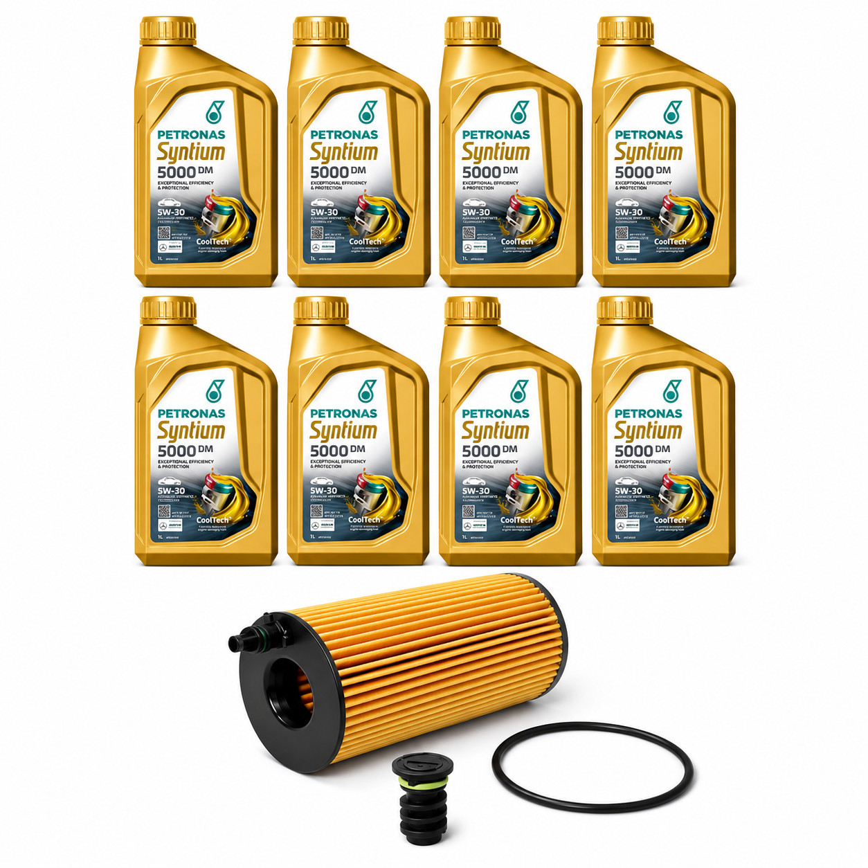 8L Petronas 5W30 Engine Oil 229.52+ Stallion Oil Filter for Mercedes Benz OM654