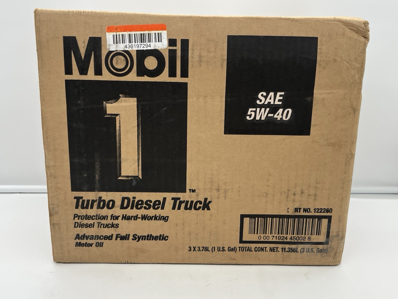 Mobil 1 127097 Turbo Diesel Truck Oil SAE 5W-40, 1 Gallon, Case of 3, New Open