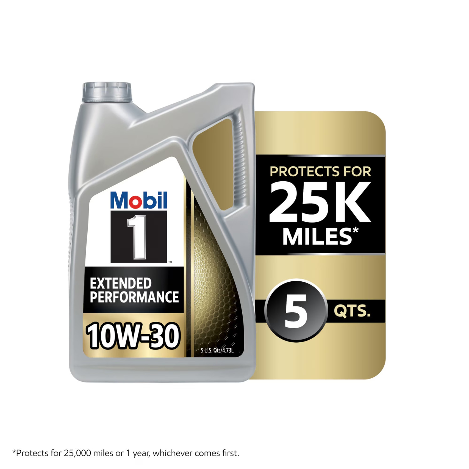 Mobil 1 Extended Performance Full Synthetic Motor Oil 10W-30, 5 Quart, 1 Pack