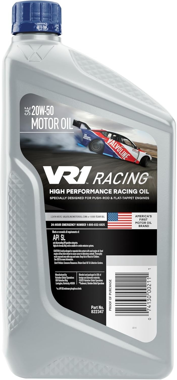 VR1 Racing SAE 20W-50 Oil – Case of 6 Quart Bottles