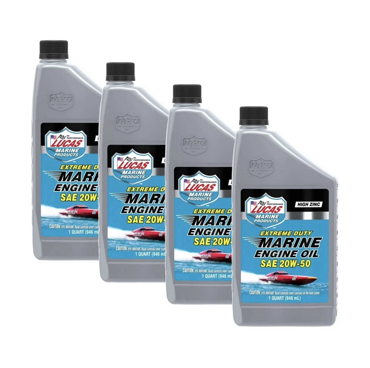 (4 pack) Lucas Marine SAE 20W-50 Extreme Duty Engine Oil 32 Ounce 1 Quart 1B3
