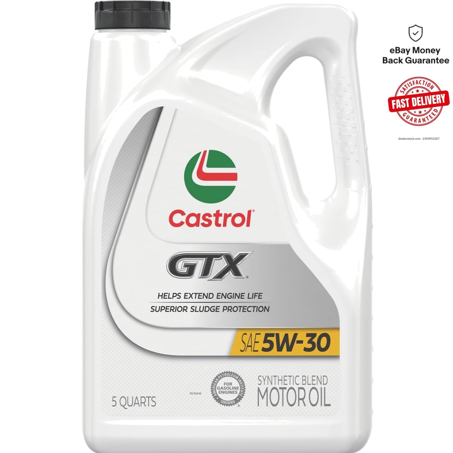 5 Quarts GTX 5W-30 Synthetic Blend Oil – 1.4X Sludge Protection for Gas Engines