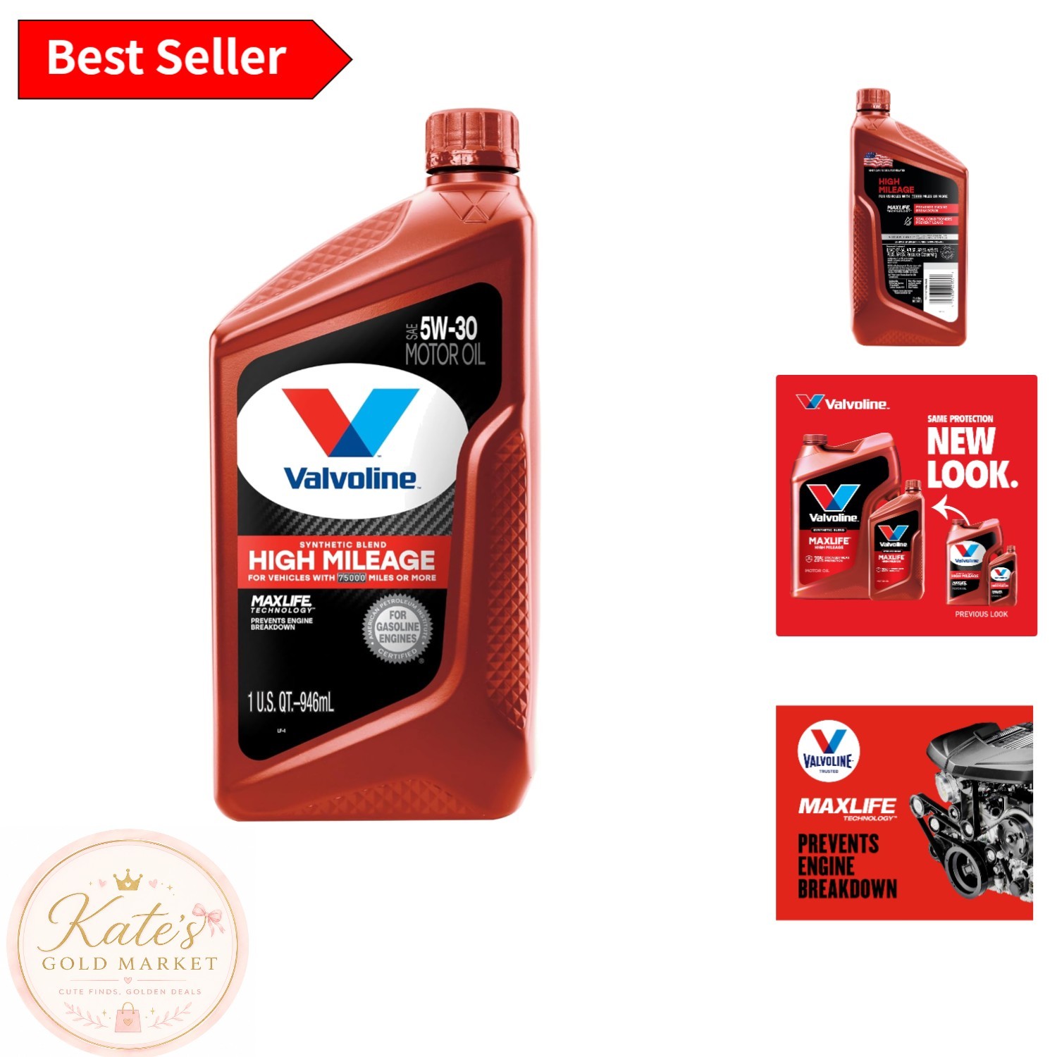 5W-30 Synthetic Blend Motor Oil – 1 Quart for Improved Fuel Efficiency