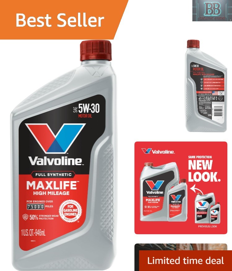 5W-30 Motor Oil by MaxLife – Full Synthetic for Cars & Trucks – 1 Quart