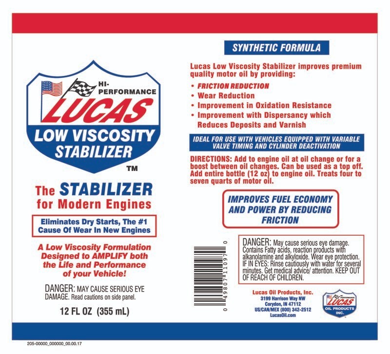 Lucas Oil Low Viscosity Oil Stabilizer – Half Case 6 Bottles 11097
