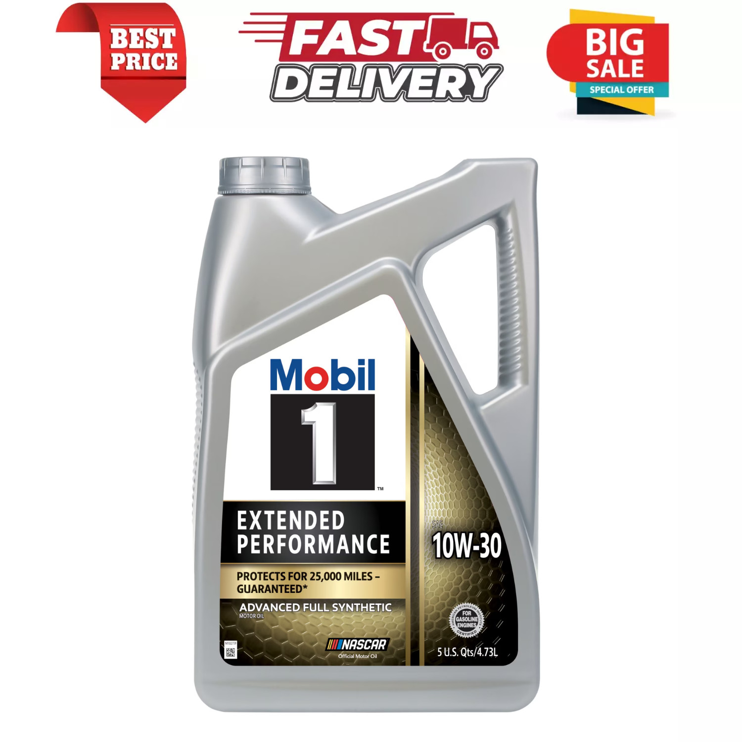 Mobil 1 Extended Performance Full Synthetic Motor Oil 10W-30, 5 Quart, 1 Pack