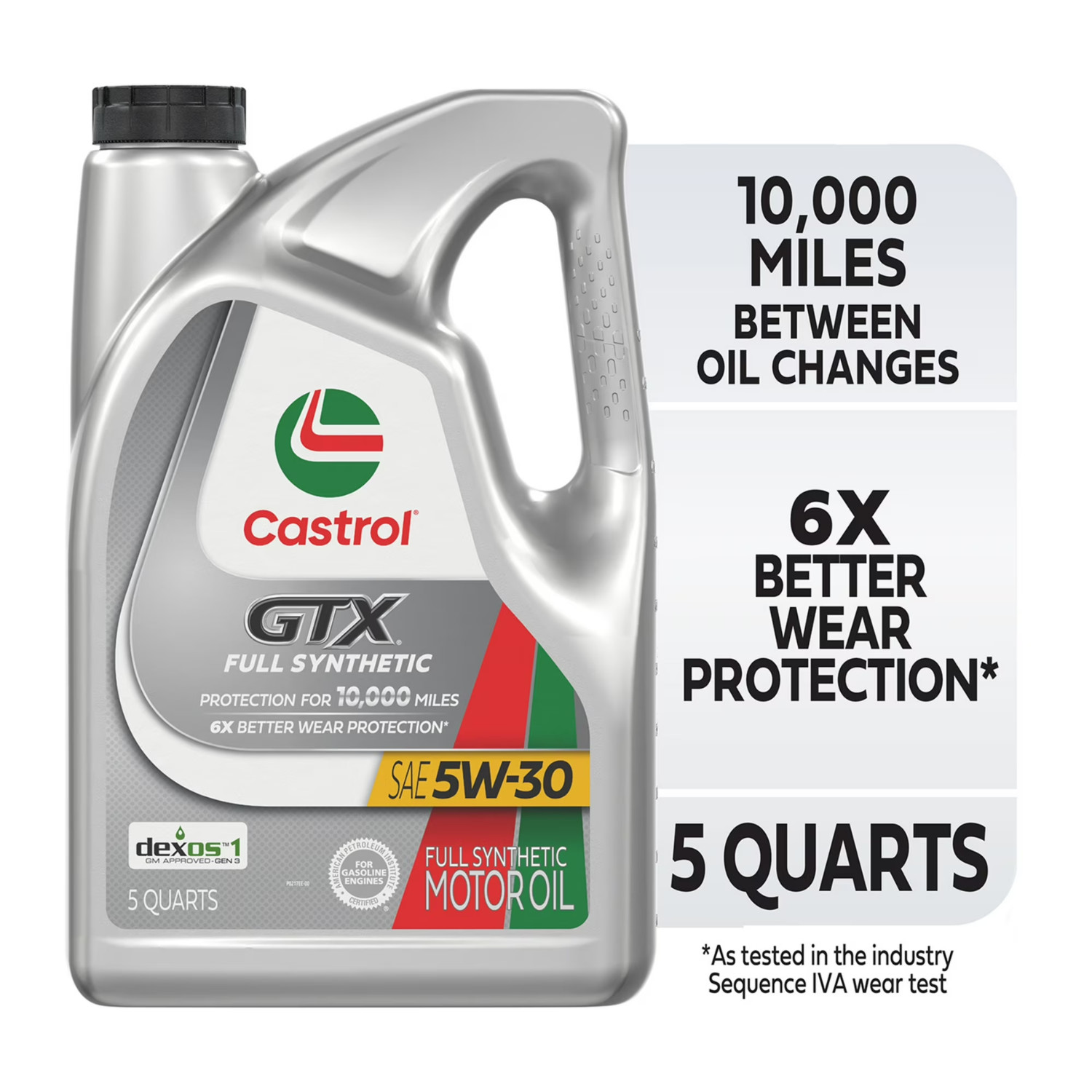 (2 Pack) Castrol GTX Full Synthetic 5W-30 Motor Engine Oil 5 Quart Jug Car Truck