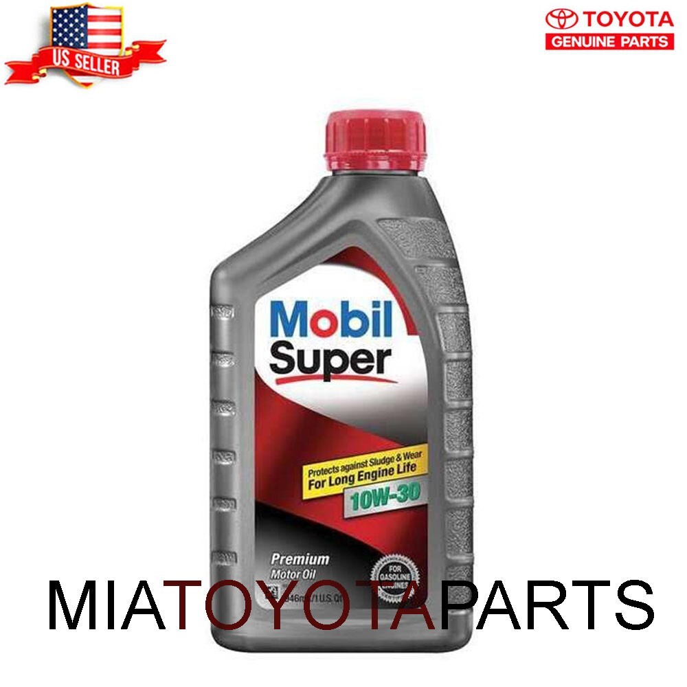 6 Quarts Genuine Mobil Super Mob 10W-30 Synthetic Blend Motor Oil 124403