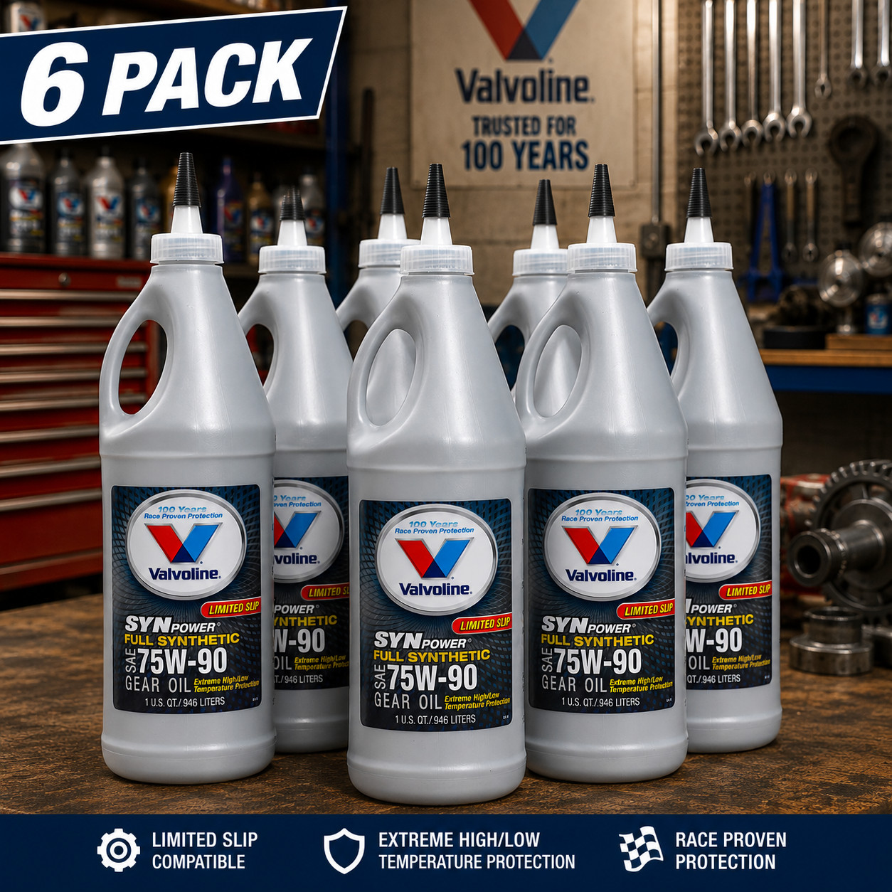 VALVOLINE VV975 Advanced Protection Full Synthetic SAE 75W-90 Gear Oil; 1 Quart