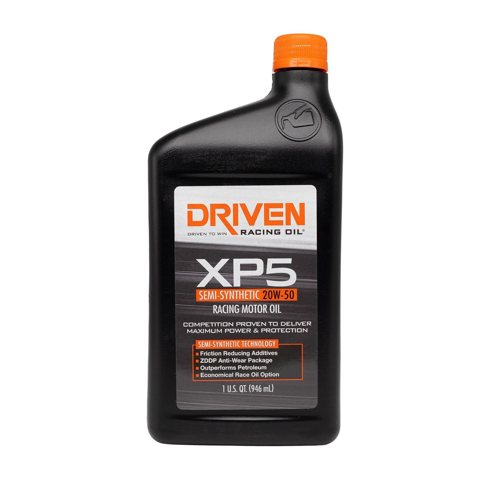 Driven Racing Oil 00906 XP5 Synthetic Blend 20W50 Motor Oil, 12qt
