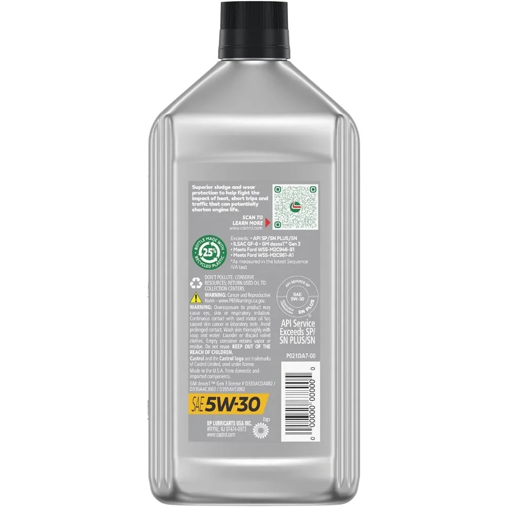 Castrol GTX Full Synthetic5W-30 Motor Oil, 1 Quart, Pack of 6