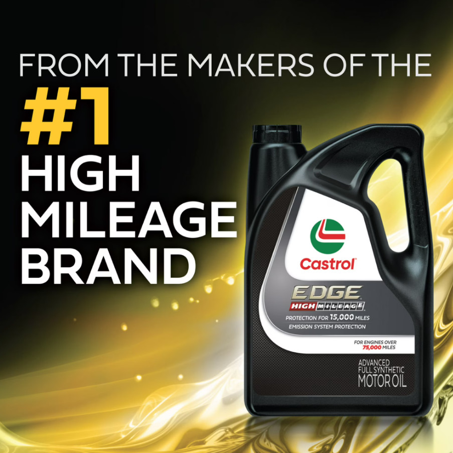 Castrol EDGE High Mileage 0W-20 Advanced Full Synthetic Motor Oil, 5 Quarts