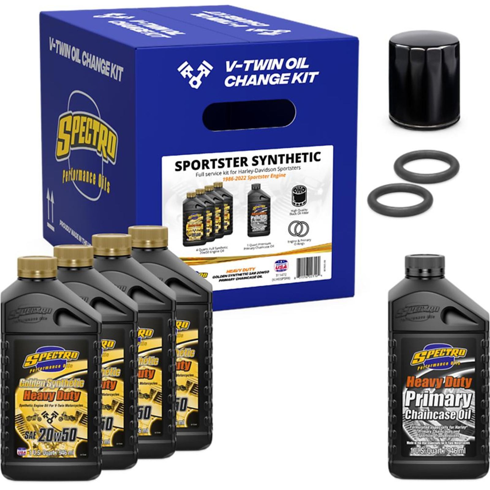 Spectro Performance Oils V-TWIN FULL OIL SERVICE KIT XL SYNTHETIC 311472