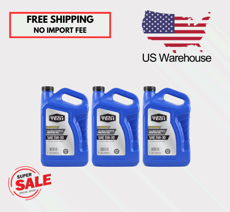 SALE (3 pack) Super Tech All Mileage Synthetic Blend Motor Oil SAE 5W-30, 5Q