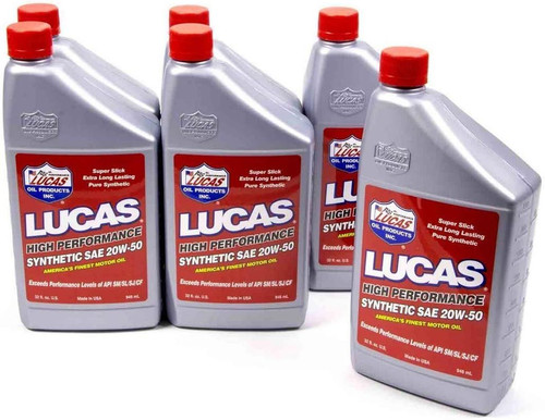 Lucas Oil 10054 Synthetic 20W-50 High Performance Motor – 1 Quart Bottle