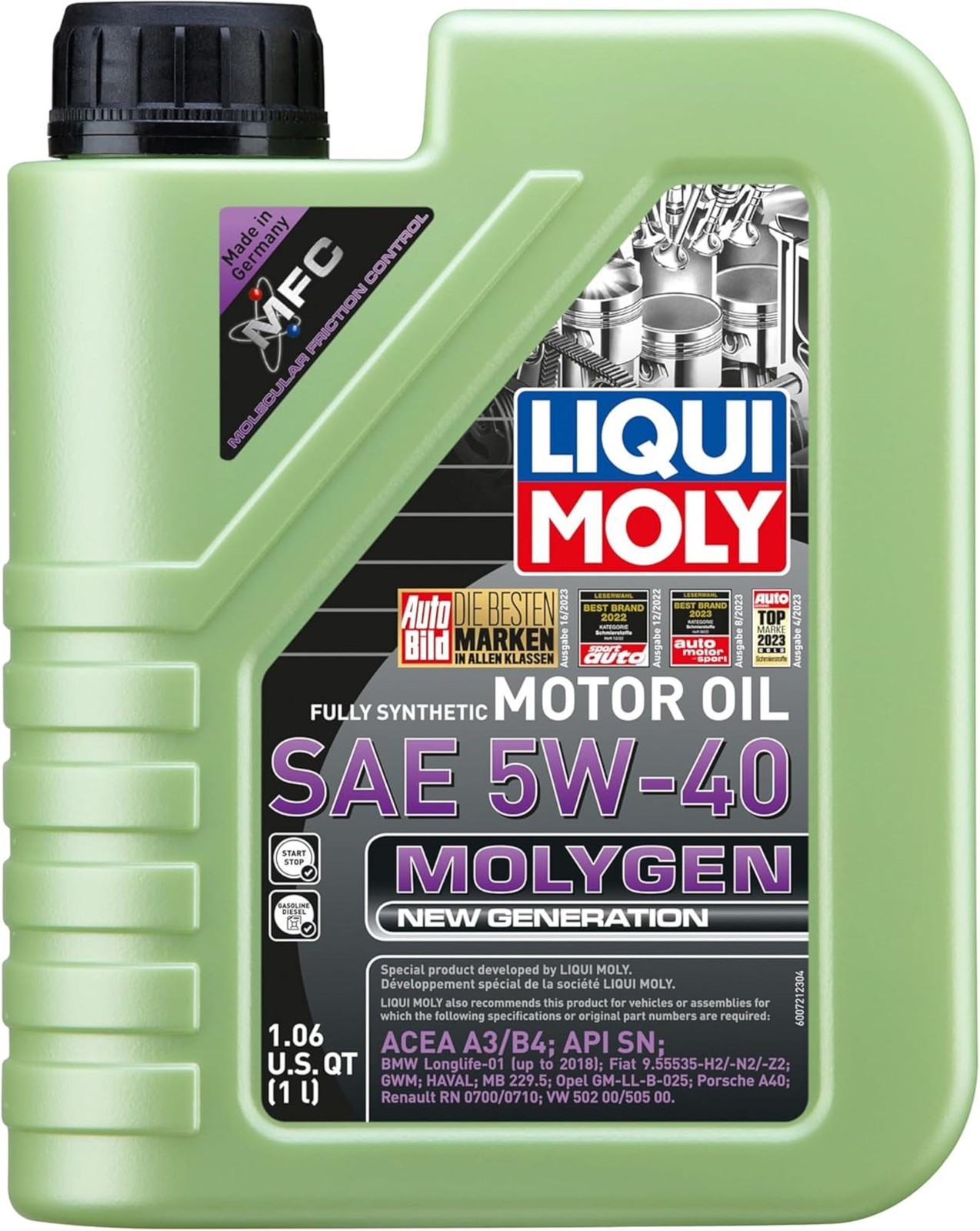 Liqui Moly – Pack of 6 – 1L Molygen New Generation Motor Oil 5W40 (20230)