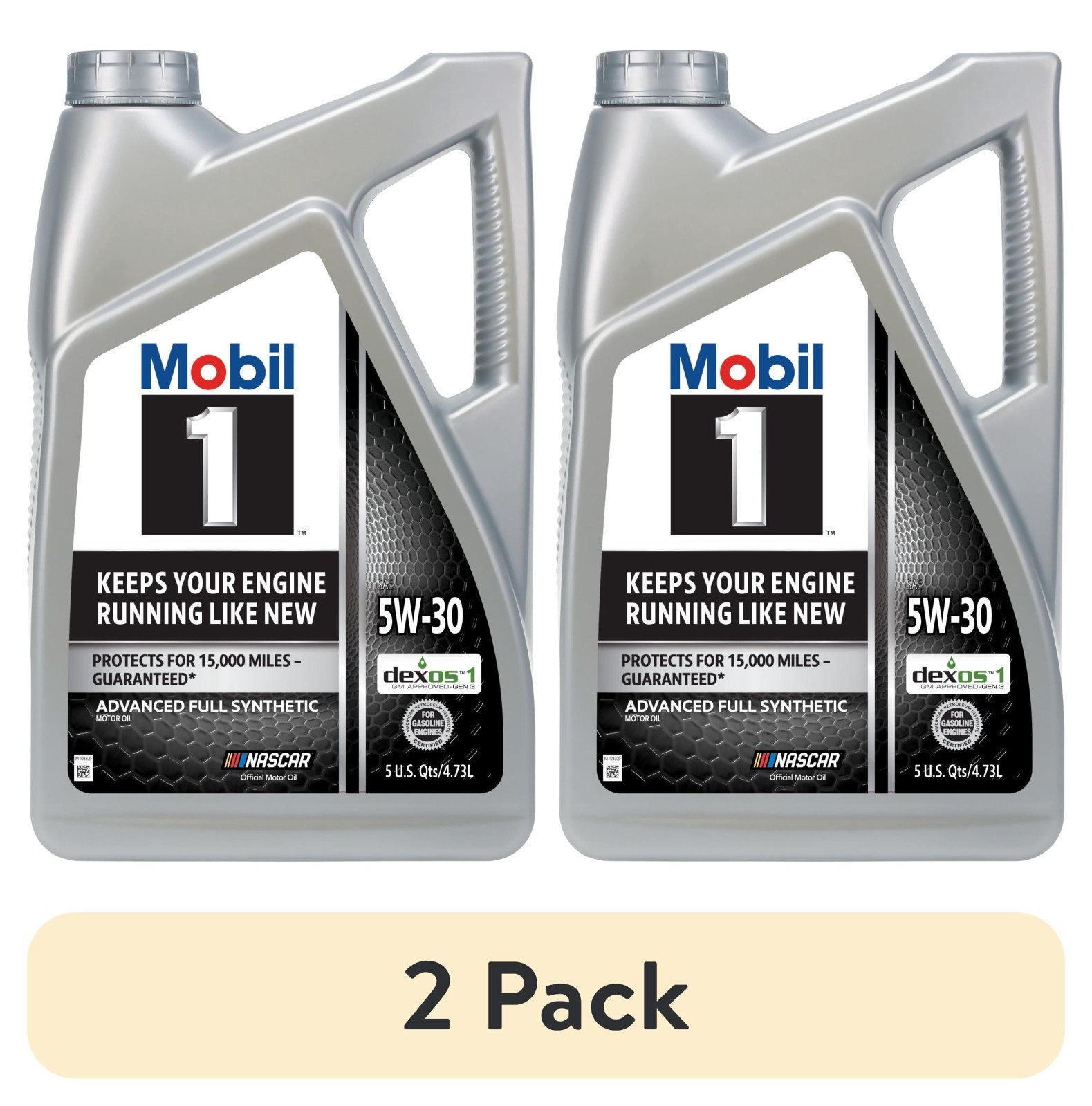 NEW Mobil1 Advanced Full Synthetic Motor Oil 5W-30 5 Qt 2 pack No Import Fees!!!