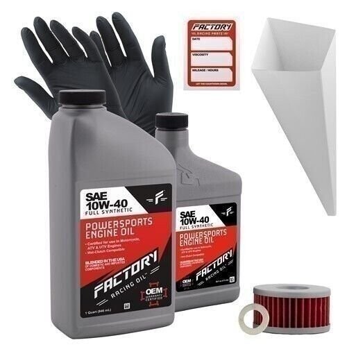 Factory Racing Parts 10W40 1.5 QT Oil Change Kit For Suzuki GN250, GZ250