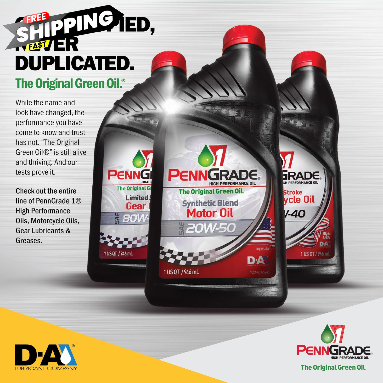 PENN GRADE 1, 71440, Synthetic Blend High Performance Oil SAE 10W-40, 1 Pack