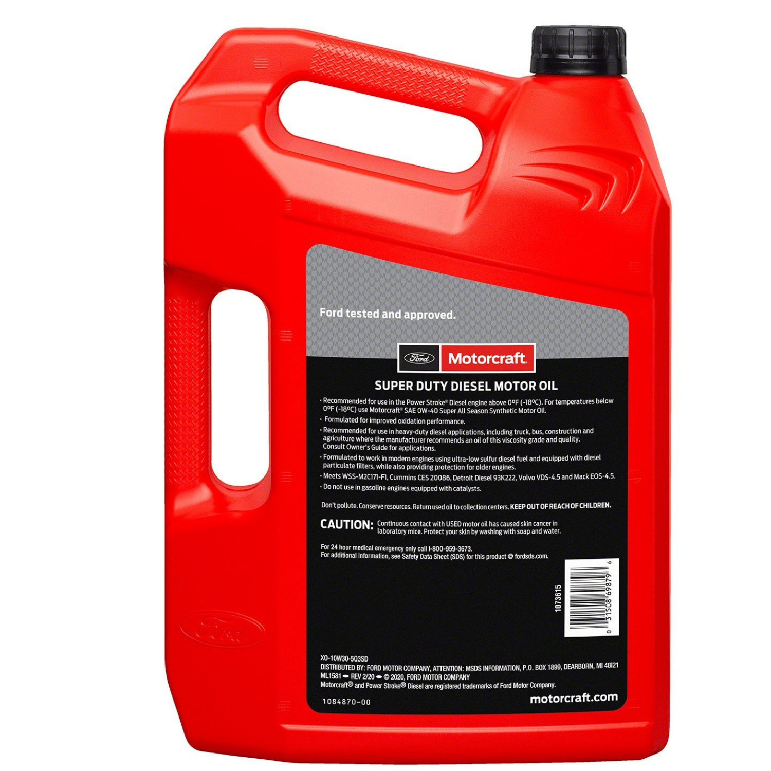 15 Quart Super Duty Diesel SAE 10W-30 Engine Motor Oil Motorcraft WSS-M2C171-F1