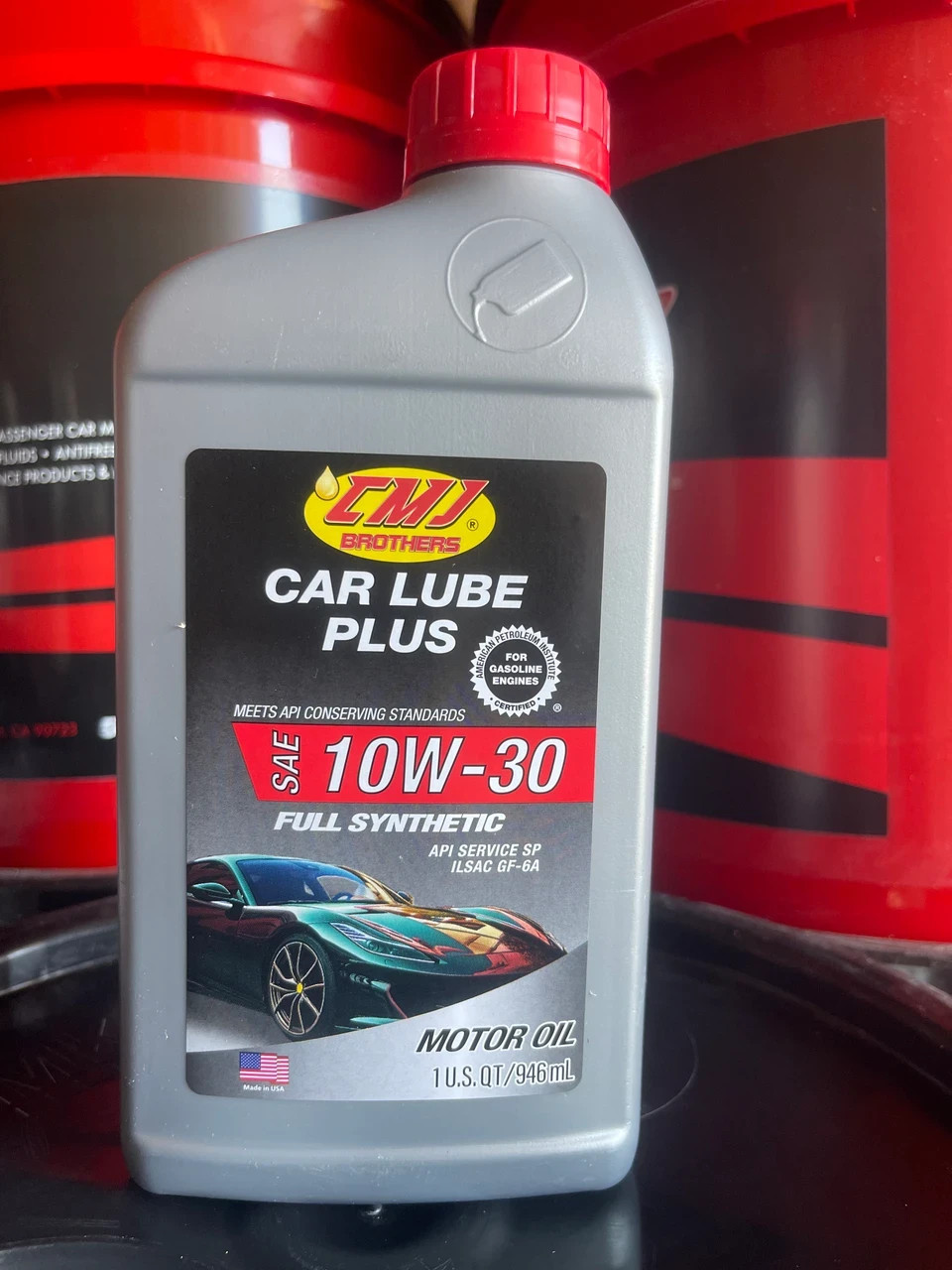 12 Pack – 10W-30 CMJ Brothers Car Lube Plus SAE 10W-30 Full Synthetic Motor Oil