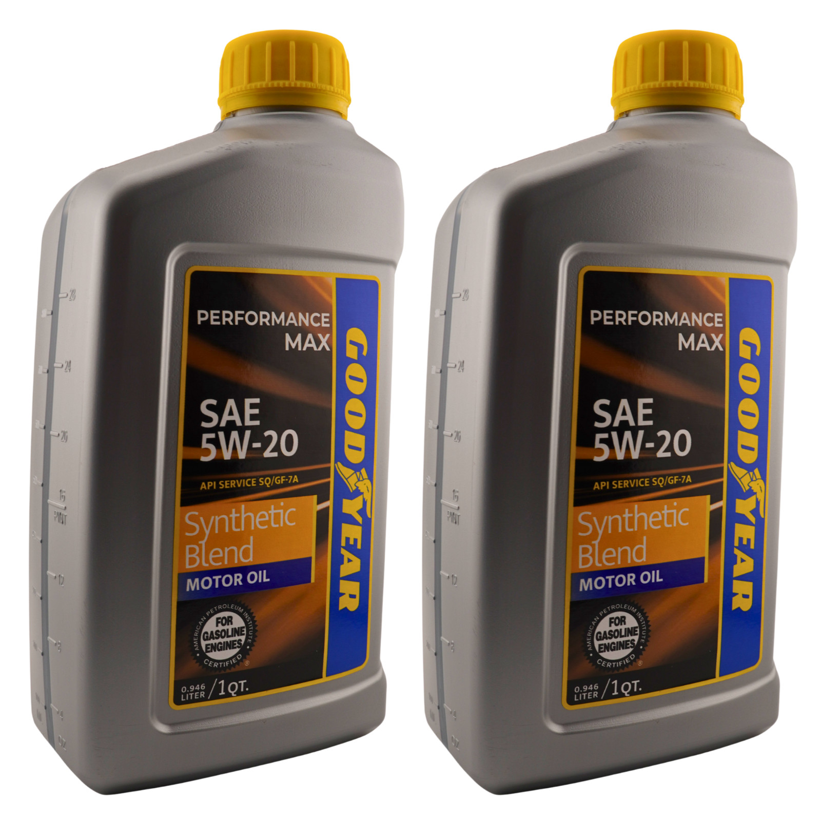 Goodyear Synthetic Blend SAE 5W-20 Motor Oil – 1 Quart – (Pack of 2)