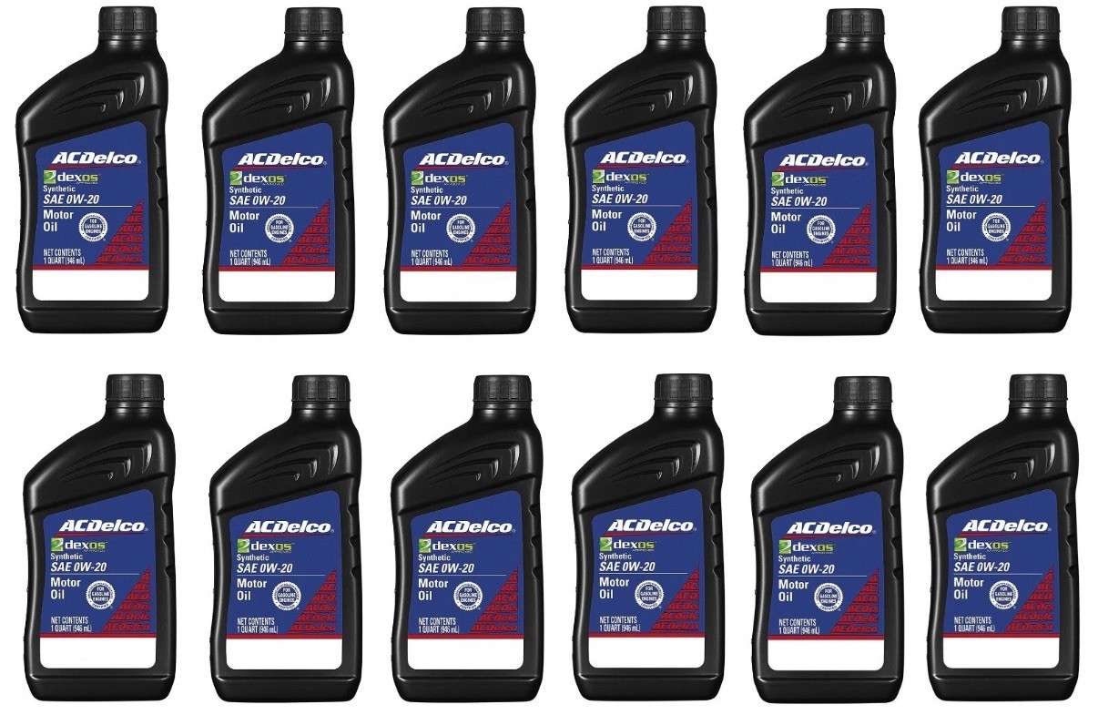 12 Quarts – ACDelco FULL SYNTHETIC SAE 0W-20 GEN 3 Dexos1 Motor Oil 10-9322L