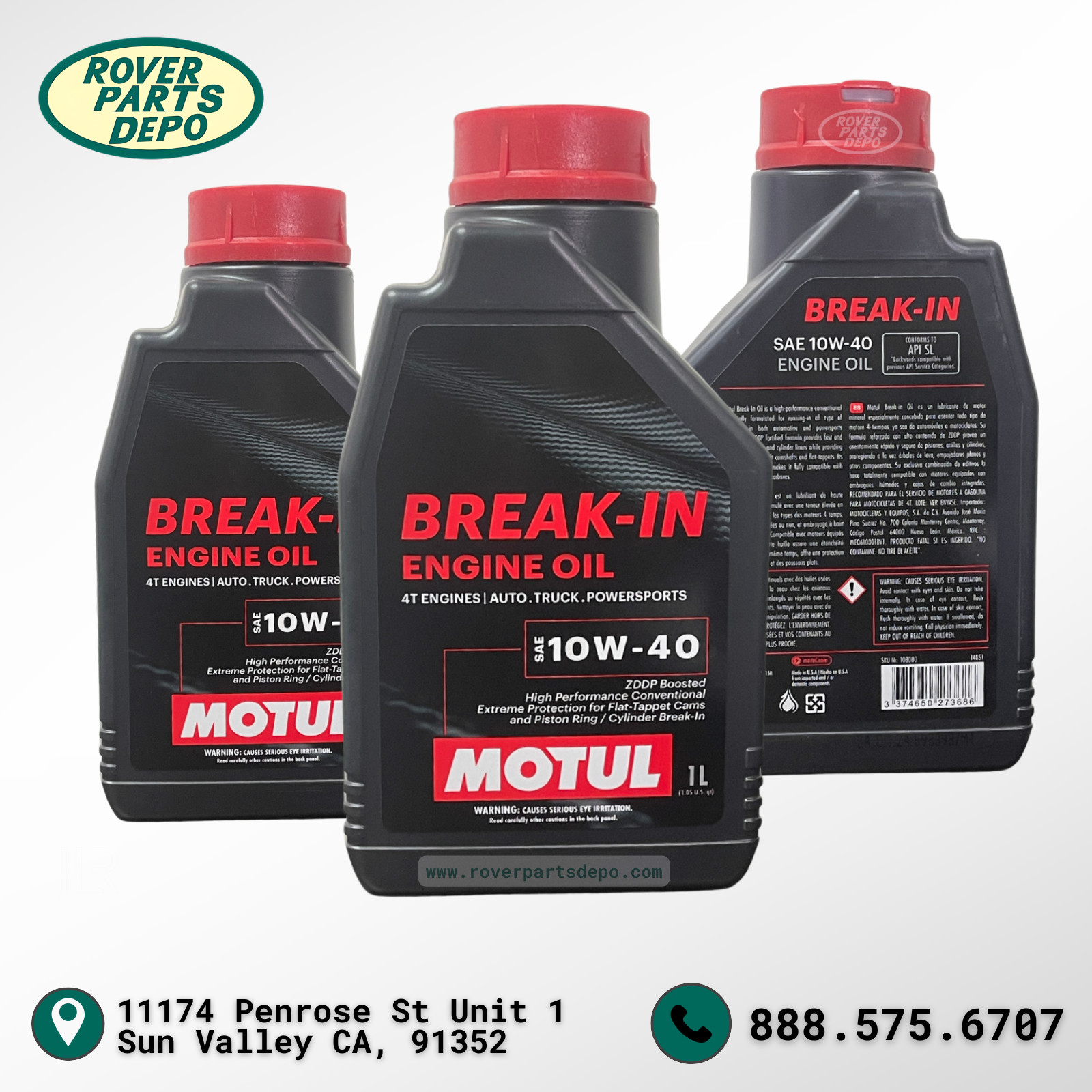 Motul Break-In 10W40 Mineral Classic Engine Motor Oil 1 Qt
