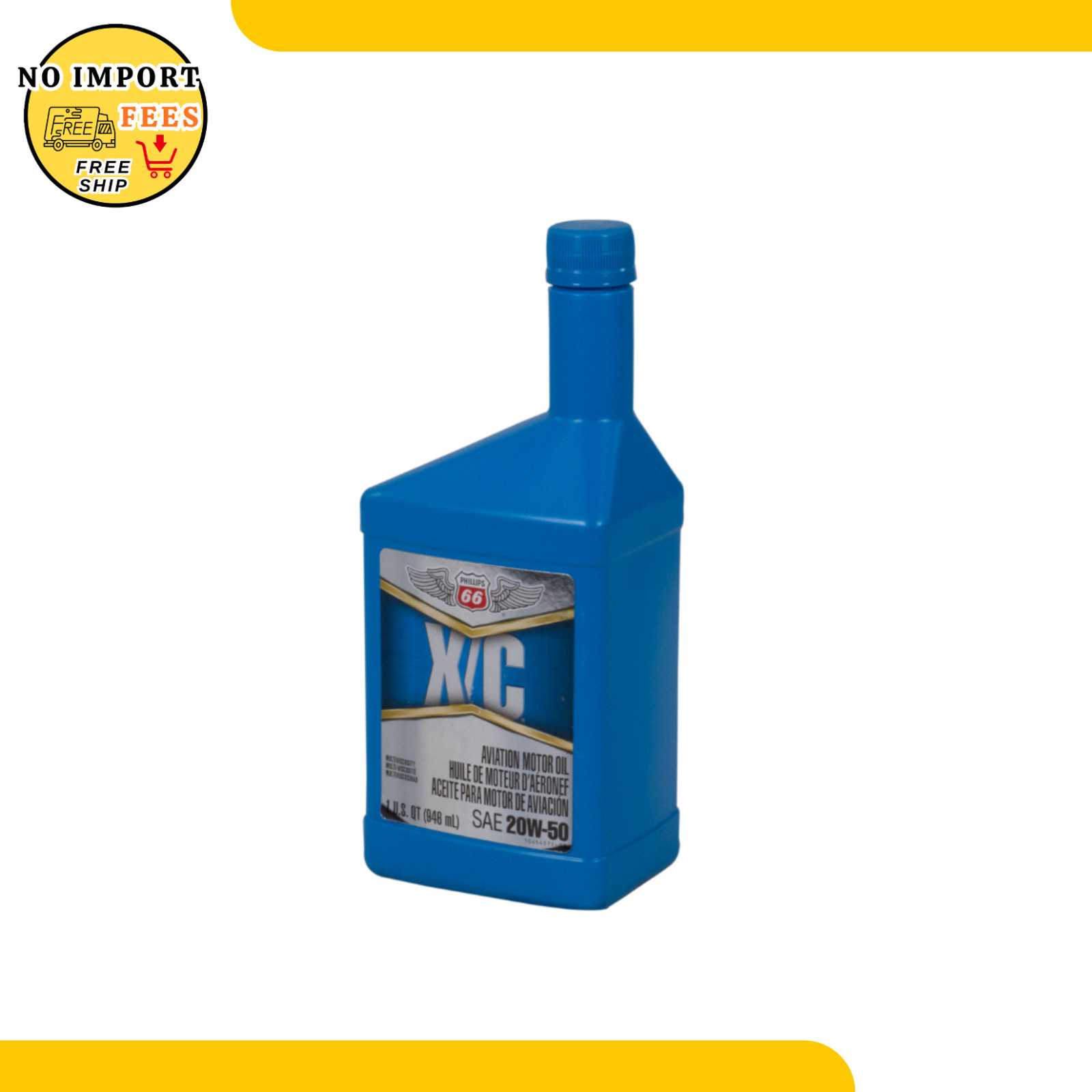 20W-50 Ashless Dispersant Aviation Engine Oil 1 Quart Multi-Grade