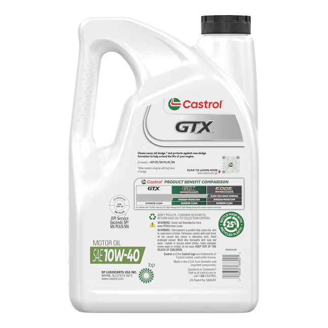 2 Pack Castrol 10W-40 Motor Oil 1 Quart Superior Engine Protection Extended Life