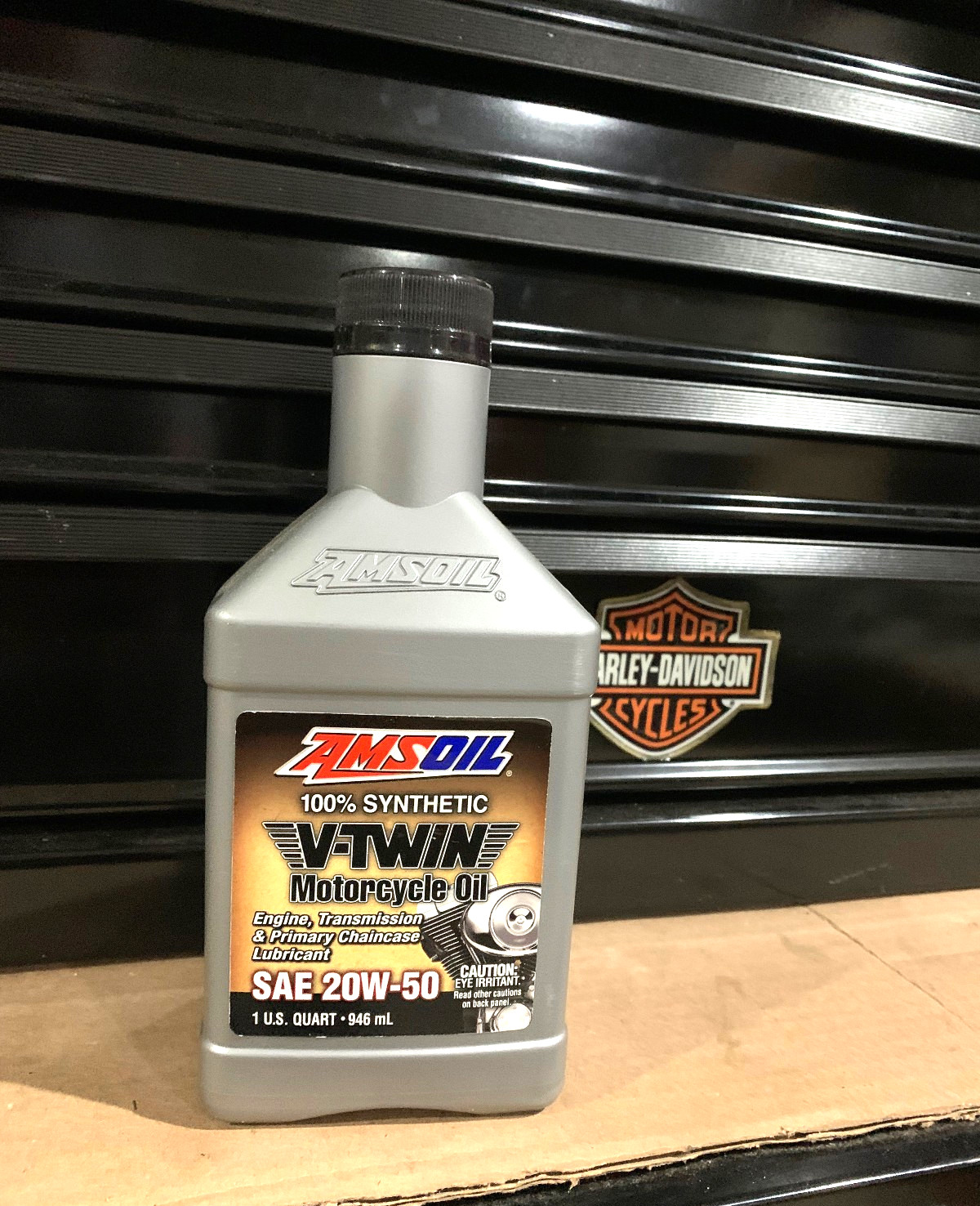 AMSOIL SAE 20W-50 100% SYNTHETIC V-TWIN MOTORCYCLE OIL – ONE QUART – HARLEY