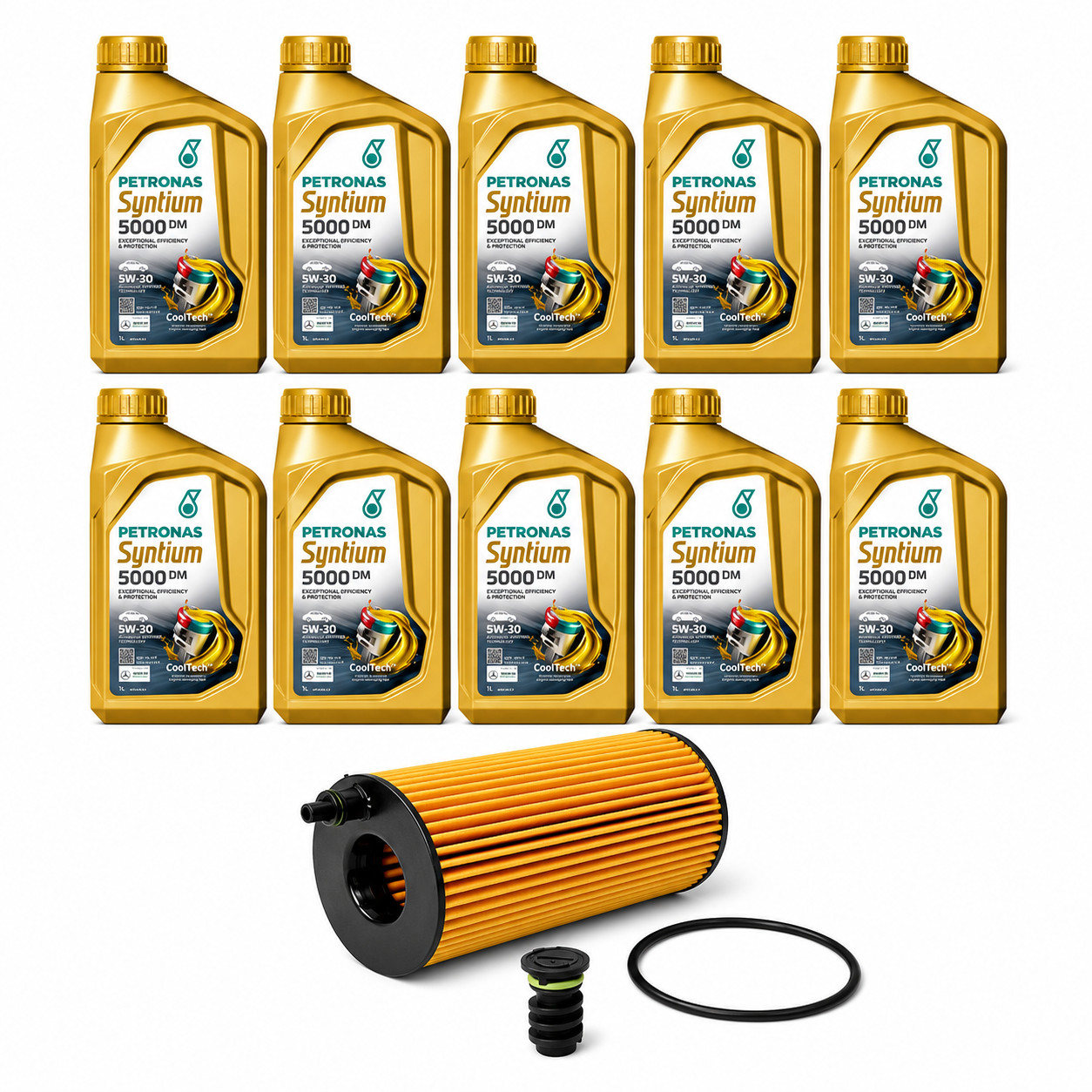 10L Petronas 5W30 Engine Oil 229.52+ Stallion Oil Filter for Mercedes Benz OM654