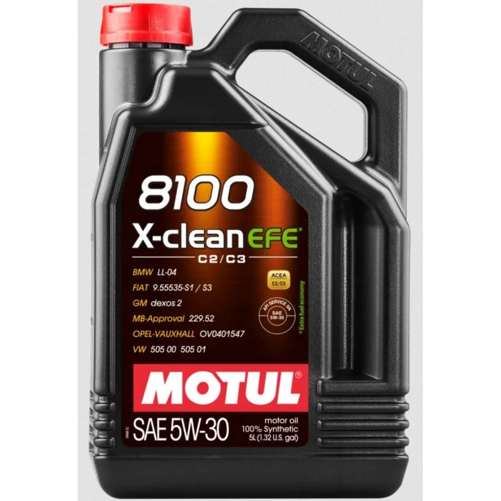 Motul 8100 X-Clean EFE Full Synthetic Engine Oil (5W30, 5 Liters) 111378