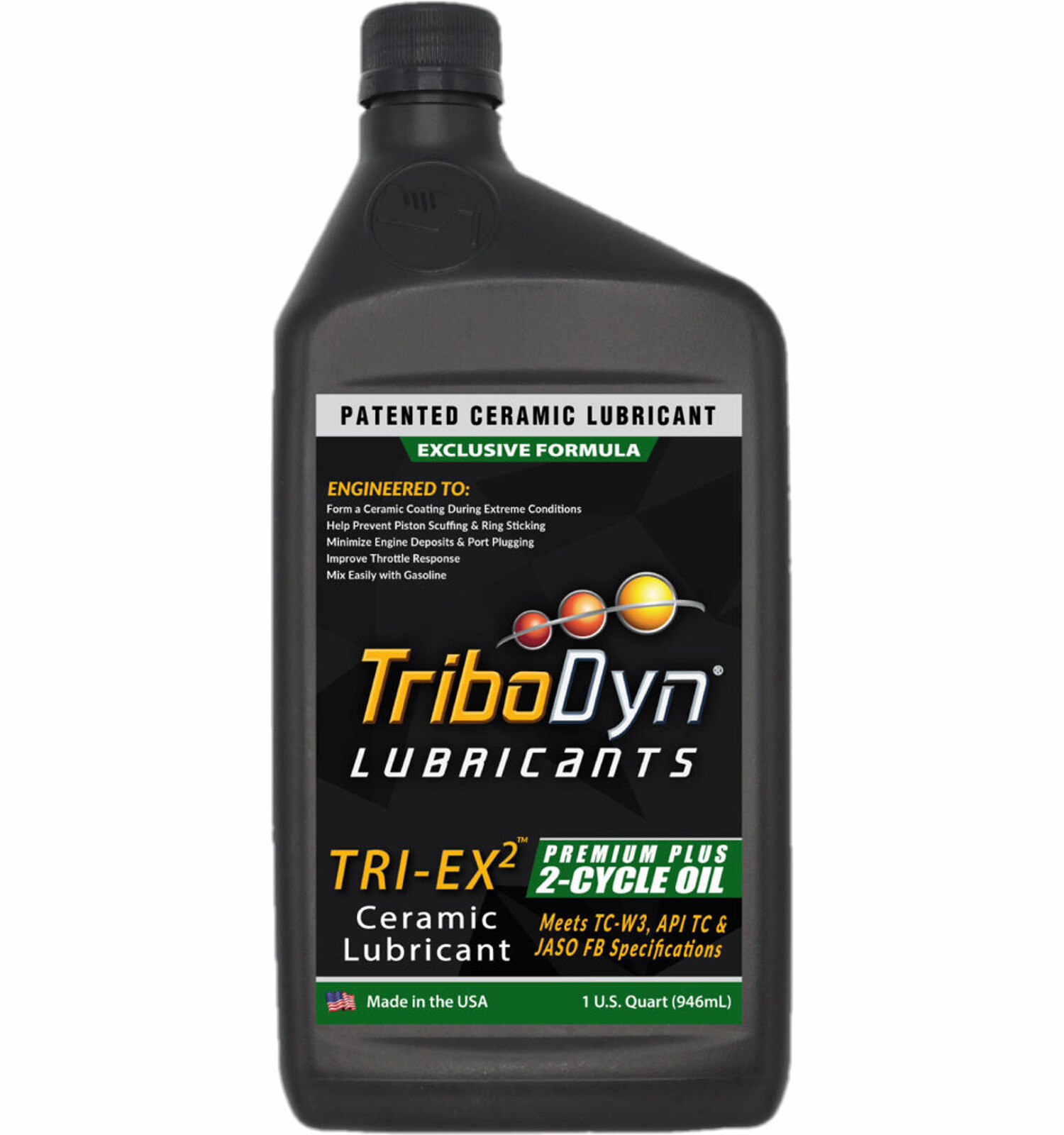 TriboDyn PREMIUM PLUS 2 CYCLE ENGINE OIL WITH CERAMIC COATING – 1 QUART BOTTLE