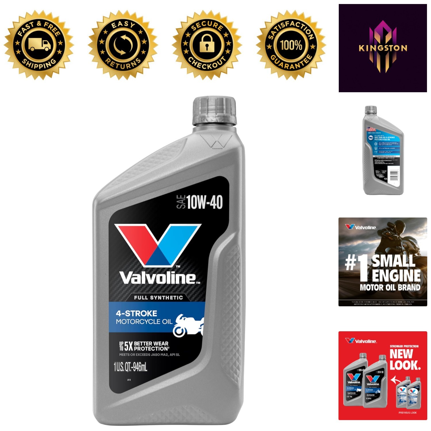4-Stroke Full Synthetic Motorcycle Oil 10W-40 for Superior Engine Protection