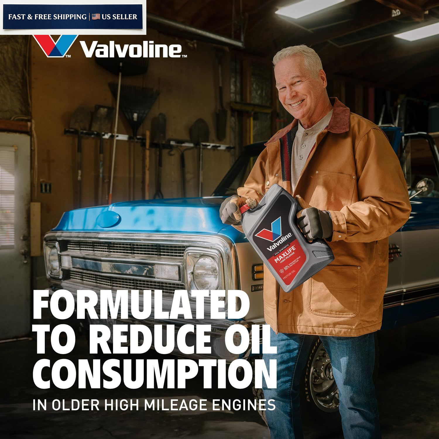 Valvoline MaxLife High Mileage Full Synthetic 5W-20 5 qt (Pack of 1), Gold