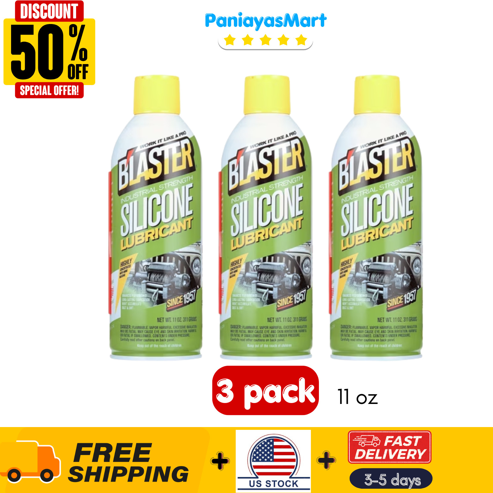 (3 pack) Blaster Silicone Lubricant 11 oz – FREESHIP