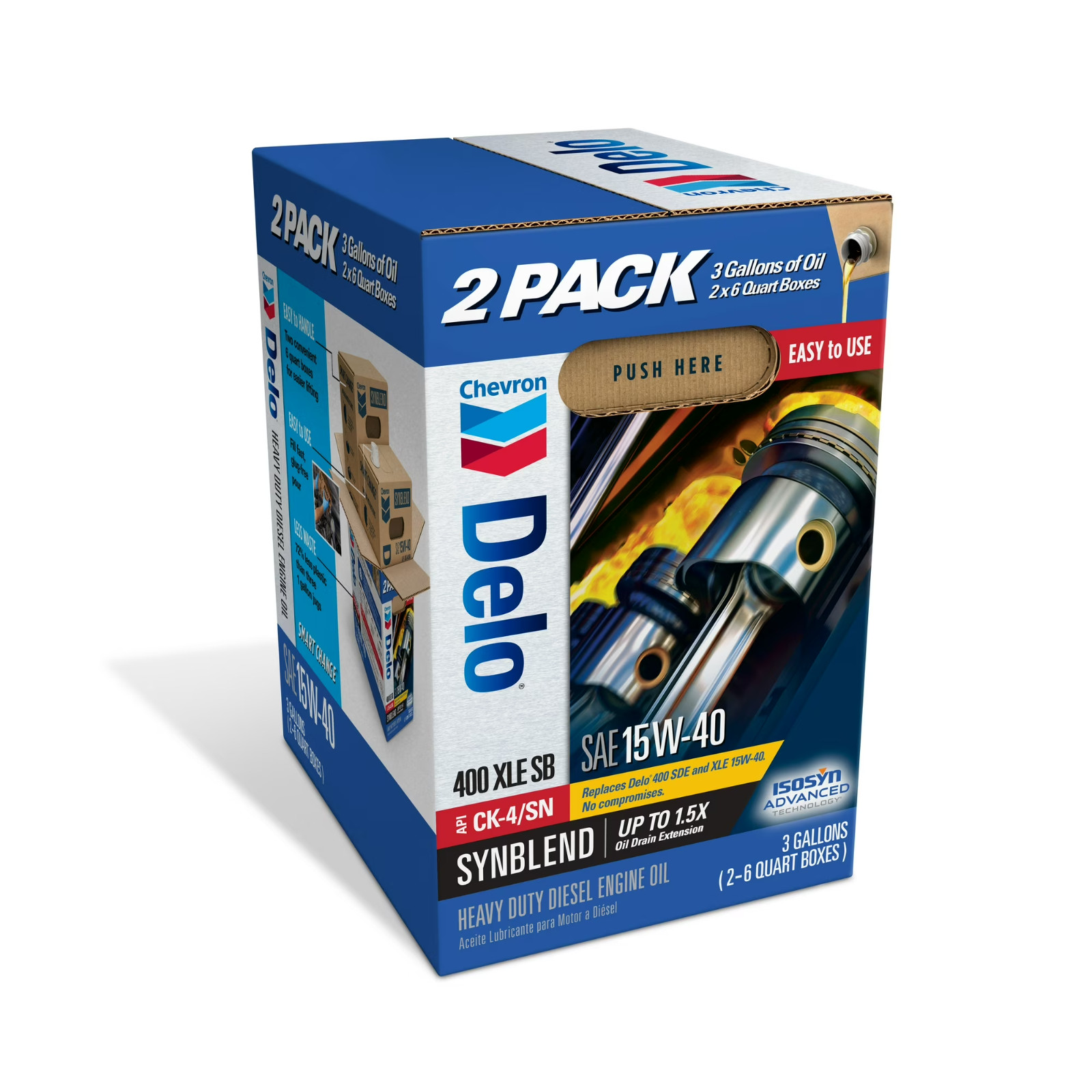 DELO XLE SB Synthetic Blend Diesel Motor Oil SAE 15W-40 3 Gallon Smart Change