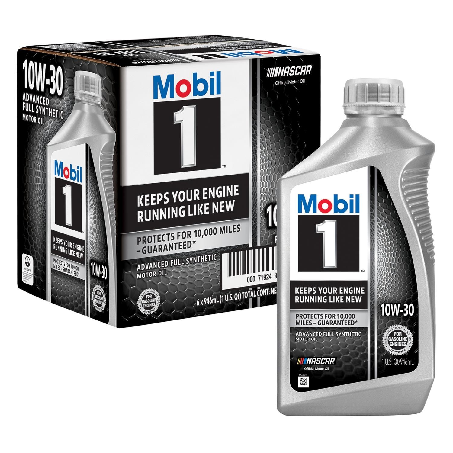 Mobil 1 10W-30 Advanced Full Synthetic Motor Oil, Case of 6 – 1 Quart Bottles