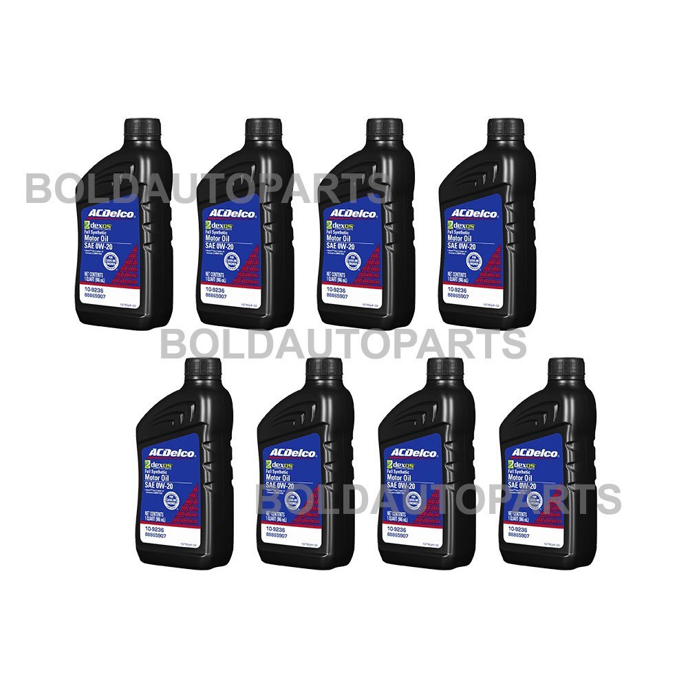8 Quarts – ACDelco GM OE FULL SYNTHETIC SAE 0W-20 GEN 2 Dexos1 Motor Oil 10-9236