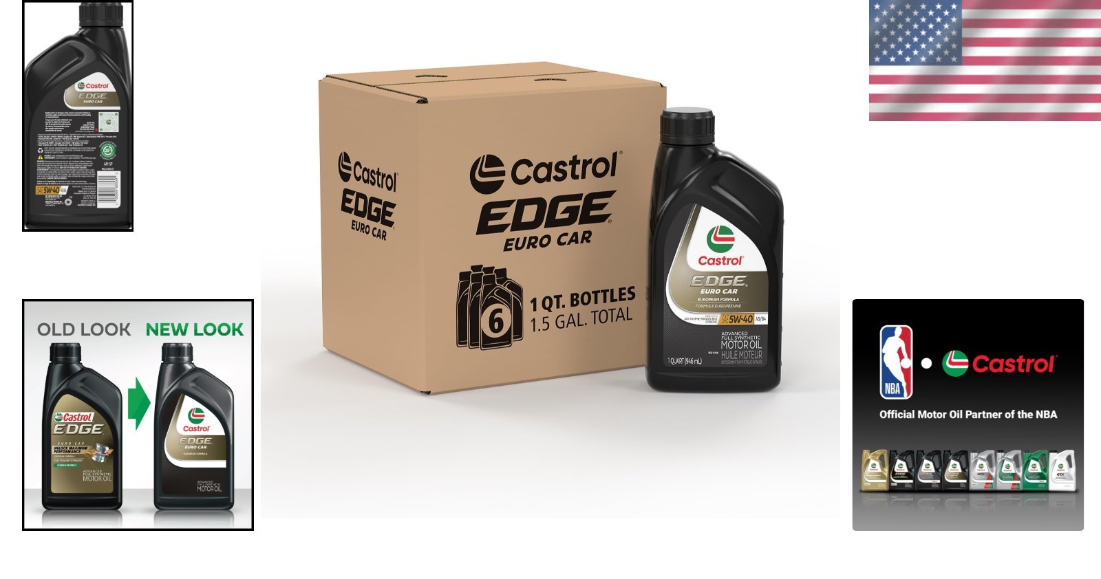 6 Quart Pack of Edge Euro 5W-40 Synthetic Oil – Engine Protection & Performance